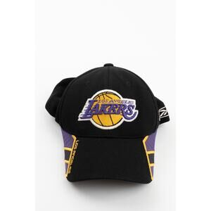 Vintage Los Angeles Lakers Reebok Hat Cap Strapback Y2K 2000s NBA Black